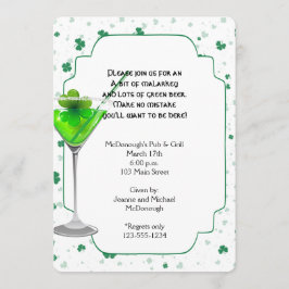 Grönt Martini St. Patricks Day Party bjudan Inbjudningar