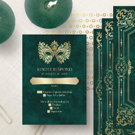 Grönt MasqueramaskElegant Quinceanera OSA Kort