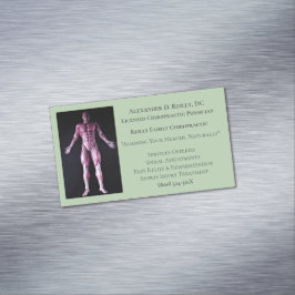 Grönt Massage Therapy Chiropraktic Doktor Medical Magnetiska Visitkort