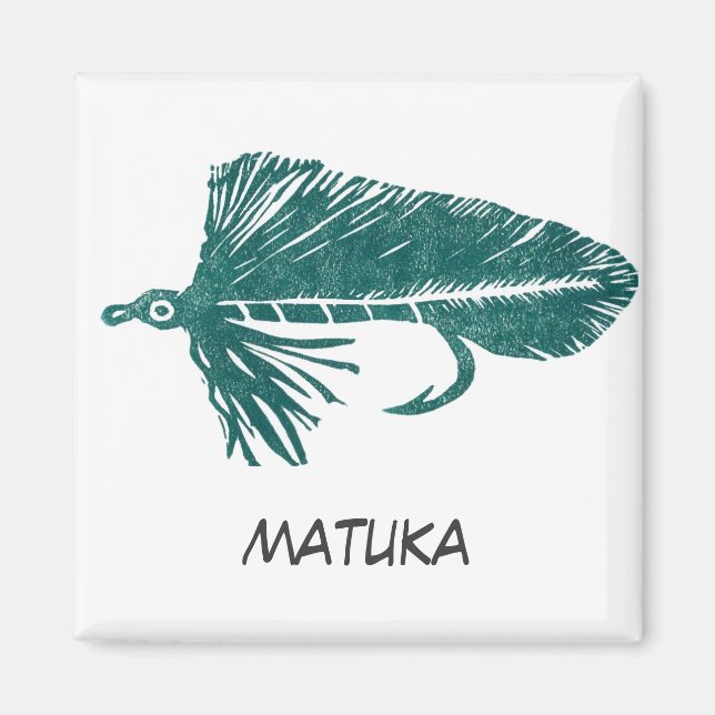 "Grönt Matuka" Fågelfiske Art Magnet (Framsidan)