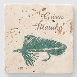 Grönt Matuka-flygbindning och flygfiske-strömning Stenunderlägg