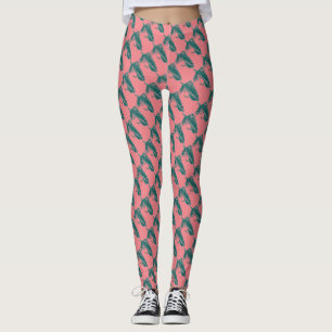 Grönt Matuka strömlinjeare flygfiske, flugverk Leggings