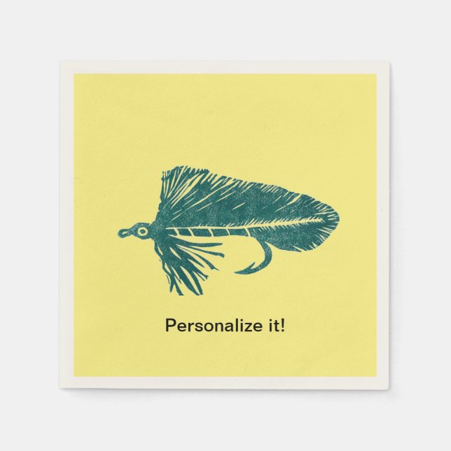 Grönt Matuka strömmare, flygfiske, flugverk Pappersservett (Framsidan)