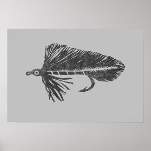Grönt Matuka strömmare, flygfiske, flugverk Poster