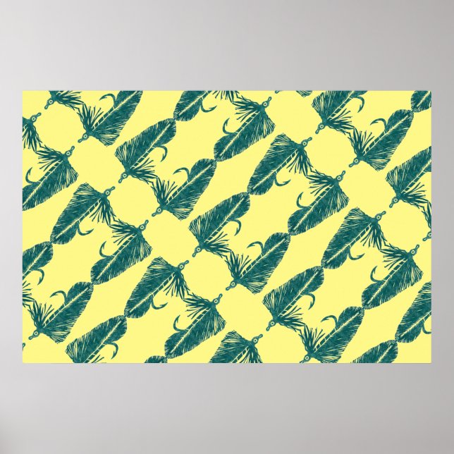 Grönt Matuka strömmare, flygfiske, flugverk Poster (Framsidan)