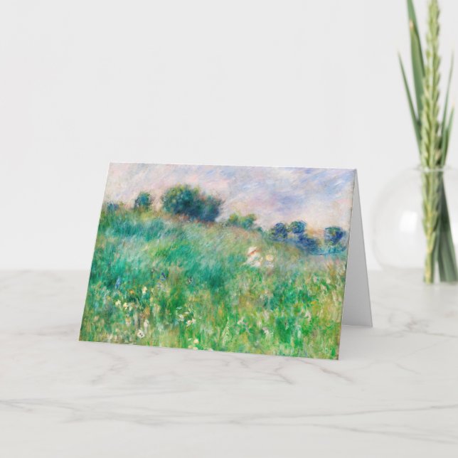 Grönt Meadow by Renoir Impressionist Painting Kort (Framsida)