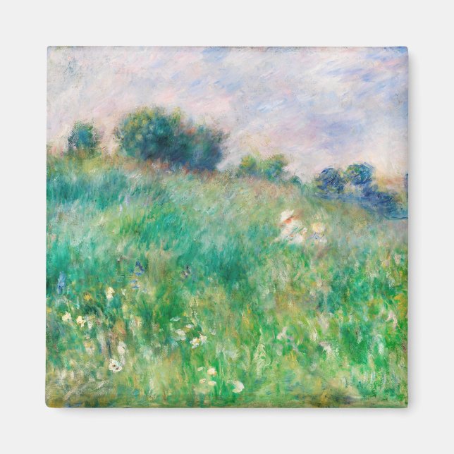 Grönt Meadow by Renoir Impressionist Painting Magnet (Framsidan)
