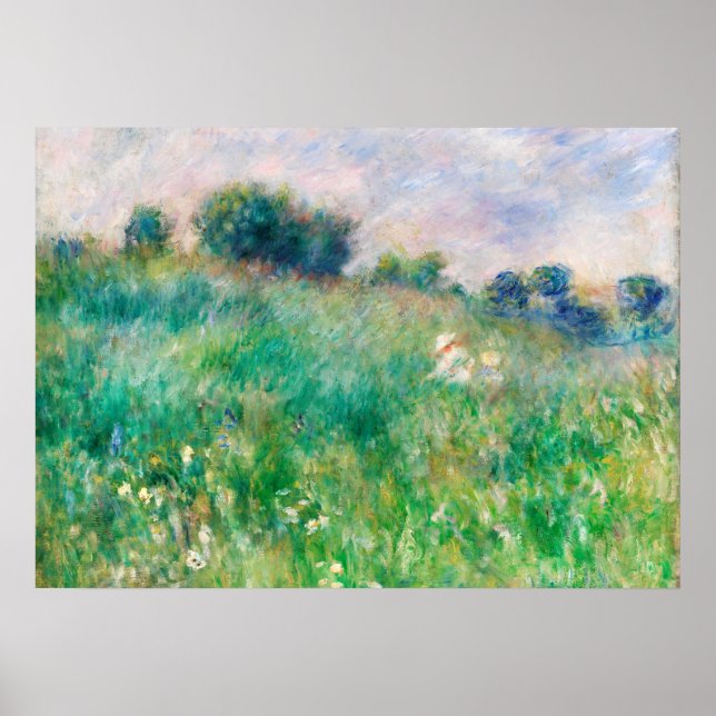 Grönt Meadow by Renoir Impressionist Painting Poster (Framsidan)
