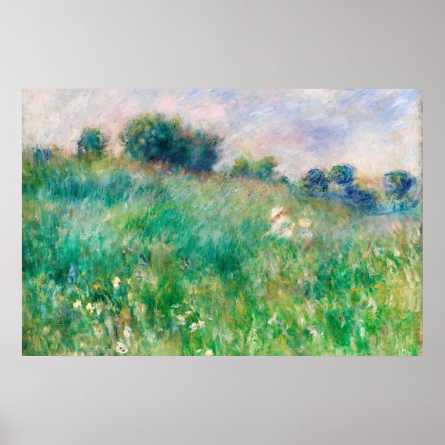 Grönt Meadow by Renoir Impressionist Painting Poster (Framsidan)