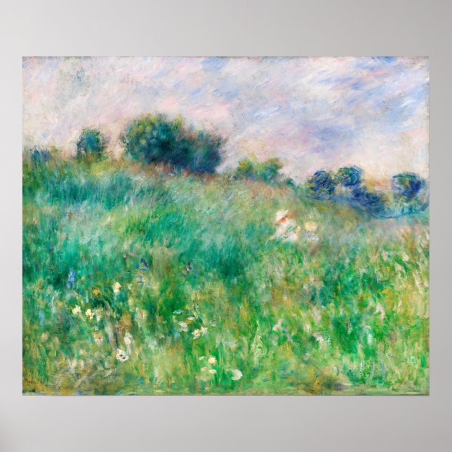 Grönt Meadow by Renoir Impressionist Painting Poster (Framsidan)