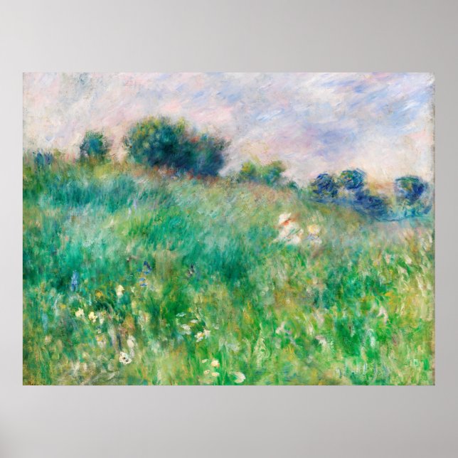 Grönt Meadow by Renoir Impressionist Painting Poster (Framsidan)