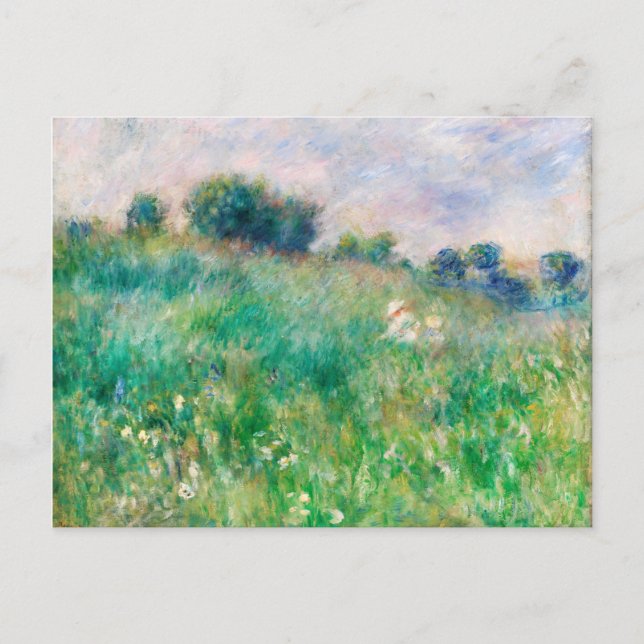 Grönt Meadow by Renoir Impressionist Painting Vykort (Framsida)