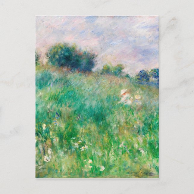 Grönt Meadow by Renoir Impressionist Painting Vykort (Framsida)