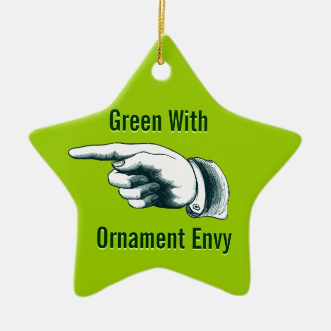 Grönt med avund julgransprydnad keramik (Framsidan)