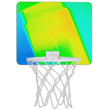 Grönt med blå Gult Färgfylld basketboll Ringar
