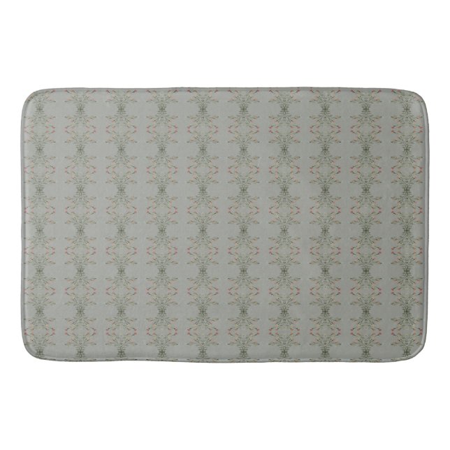 Grönt med Blommönster Badrumsmatta (Framsidan)