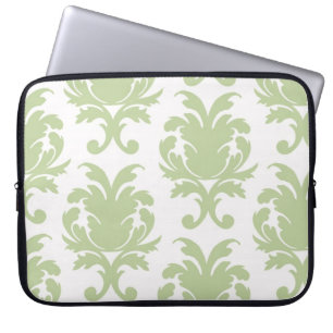 grönt med fetstil, stort dammmönster laptop sleeve