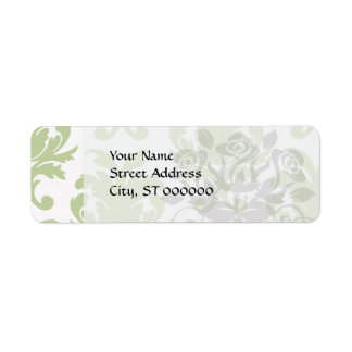 grönt med fetstil, stort dammmönster returadress etikett
