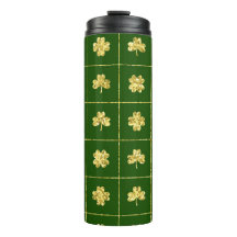 GRÖNT MED GULD GLITTER LOOK IRISH SHAMROCKS