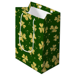 GRÖNT MED GULD GLITTER LOOK SHAMROCKS