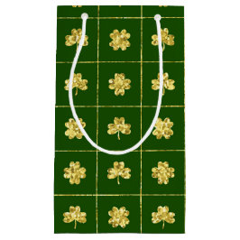 GRÖNT MED GULD GLITTER LOOK SHAMROCKS