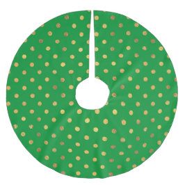 Grönt med Guld Glitter-punkter Julgransmatta Borstad Polyester