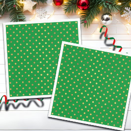 Grönt med Guld Glitter-punkter Pappersservett