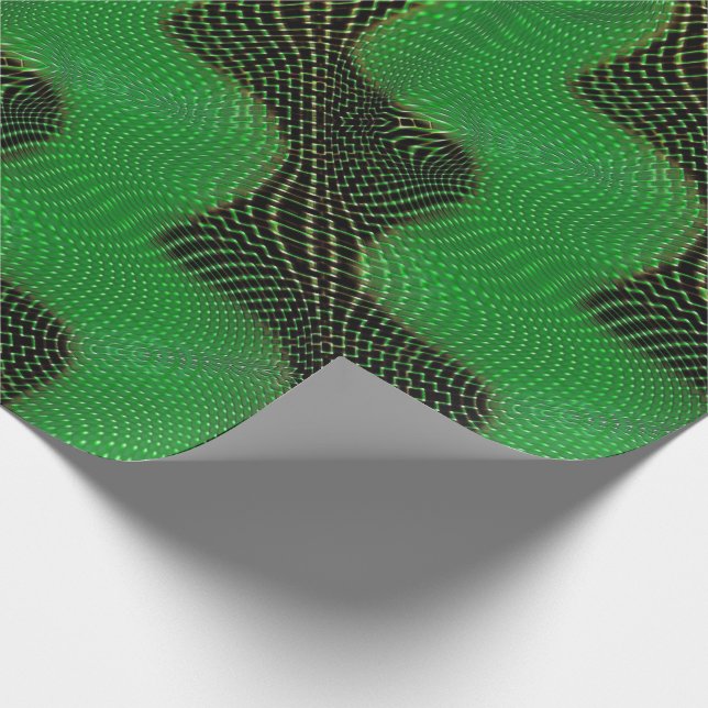 Grönt med linjer och cirklar vid mörk presentpapper (Hörn)