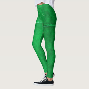 Grönt med monogram Personlig av Chic med ånga Leggings
