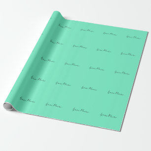 Grönt med oformaterad Elegant, blå skriptkalligraf Presentpapper