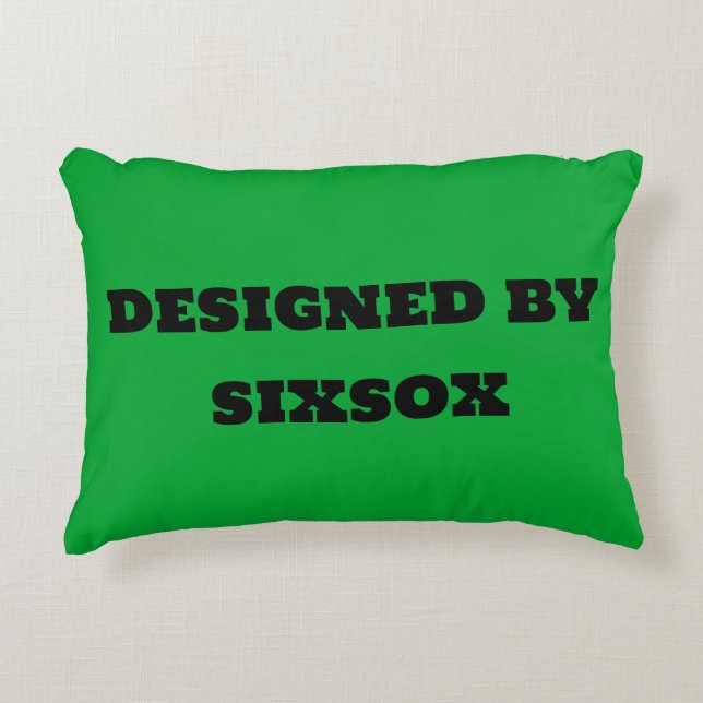 Grönt med rosa blue glans rand prydnadskudde (Framsidan)