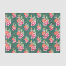 Grönt med Rosa Flowers