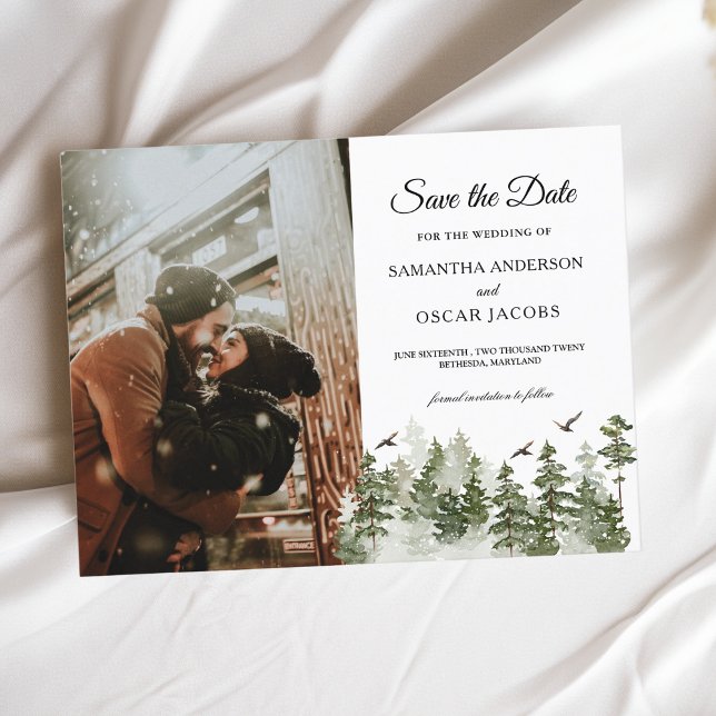 Grönt med Snö i modern vinterfärg Meddelande Vykort (Skapare uppladdad)