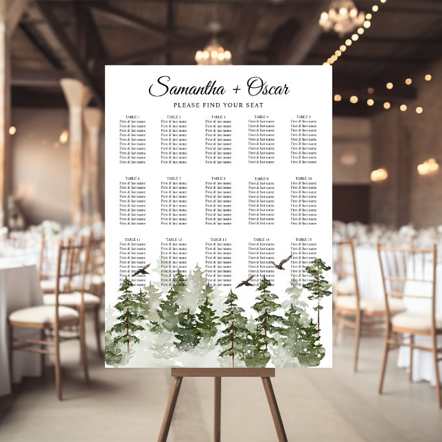 Grönt med Snö i modern vinterfärg Poster (Skapare uppladdad)