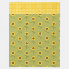 GRÖNT MED SÖT FALL SUNFLÖDEN FLEECEFILT