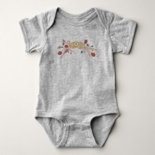 Grönt med spaltskärpa med Blommigt, vit T Shirt