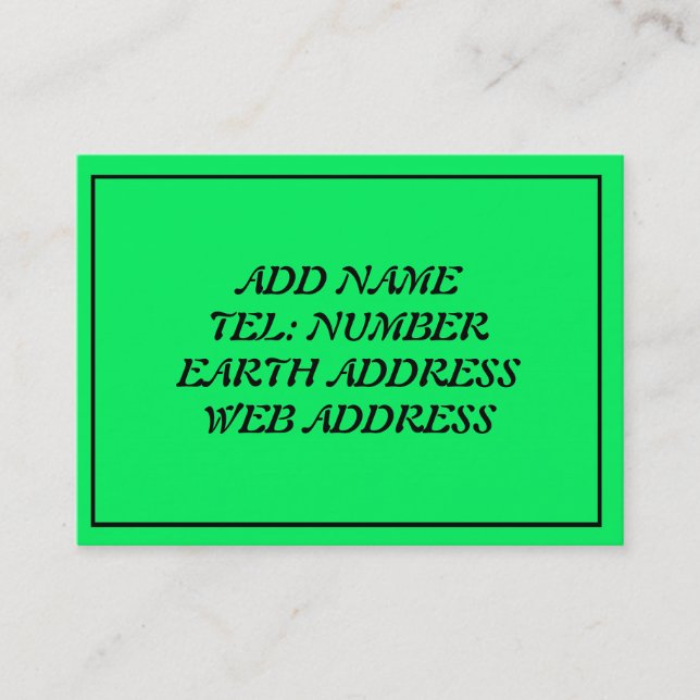 Grönt med Svarta Ram Visitkort (Framsida)