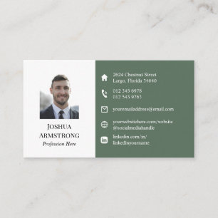 Grönt med två tonerbilder och Logotyp för din prof Visitkort