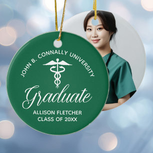 Grönt Medical School Studenten Photo jul Julgransprydnad Keramik