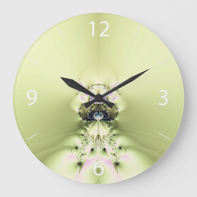 Grönt Meditation Stor Klocka (Framsida)