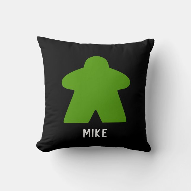 Grönt Meeple Pillow | ANPASSNINGSBAR | 1/Mönster Kudde (Framsida)