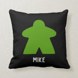 Grönt Meeple Pillow | ANPASSNINGSBAR | 1/Mönster Kudde