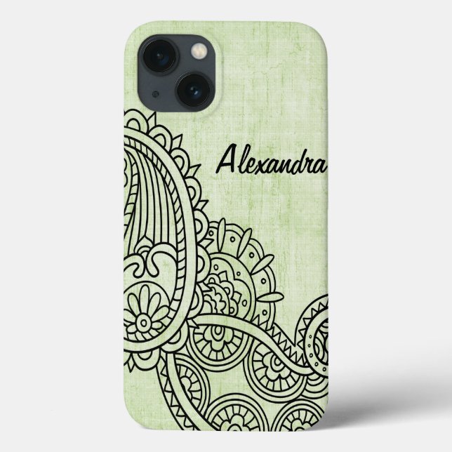 Grönt Mehndi Motif iPad Mini Case (Baksida)