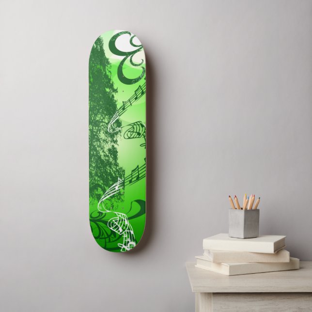 Grönt Melody Old School Skateboard Bräda 21,6 Cm (Väggkonst)