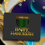 Grönt Menorah Flames Lycklig Hanukkah-kort Helgkort<br><div class="desc">Helgdag temaobjekt designade av Umua. Tryckt och avsänt av Zazzle eller deras närstående företag.</div>