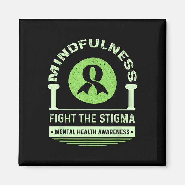 Grönt Mental Health Awareness Month - kamp mot psy Magnet (Framsidan)