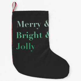 Grönt Merry & Bright & Jolly Typography Manar's Liten Julstrumpa