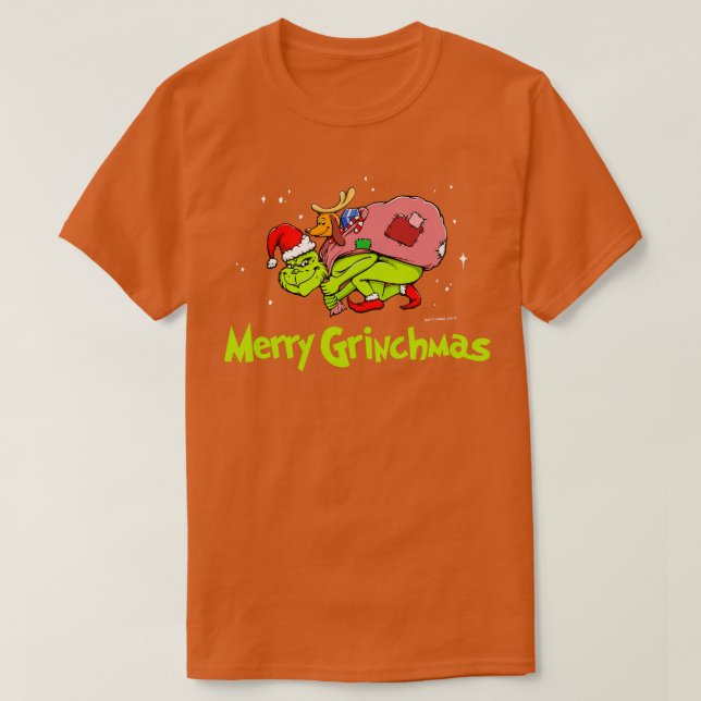 Grönt Merry Grinchmas T Shirt (Design framsida)