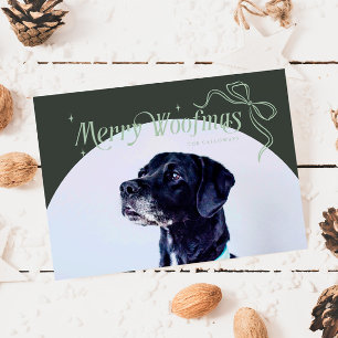 Grönt Merry Woofmas Hund-julkort Helgdag Julkort