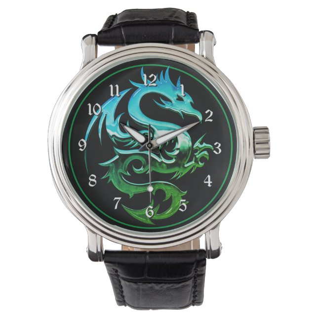 Grönt Metallic Dragon Armbandsur (Framsida)